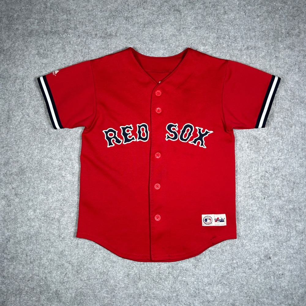 Vtg Majestic Baseball Jersey Youth Red Nomar Garciaparra #5 Boston Red Sox MLB
